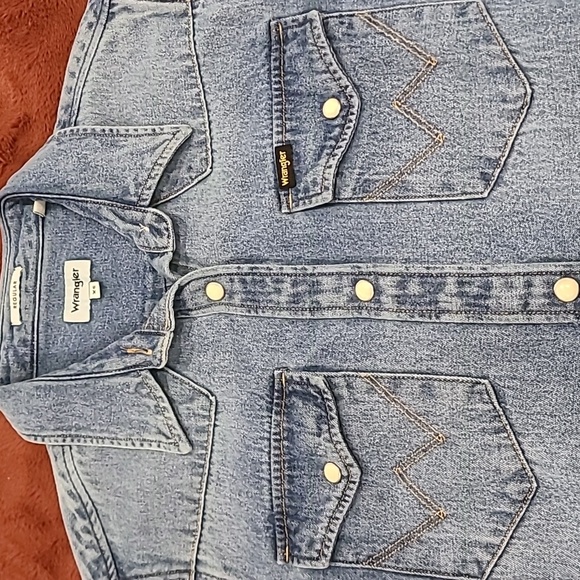 Wrangler Denim Blue Buttoned Long Sleeve Shirt Dress - Picture 4 of 9